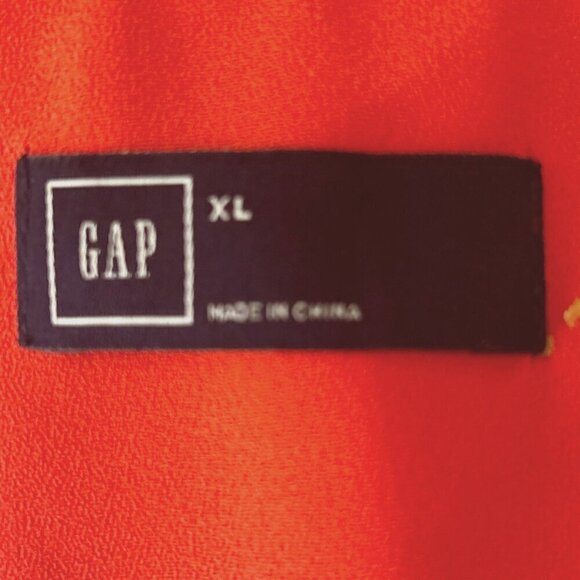 Gap SZ XL Red Orange Peasant Dress Career Preppy Classic Wardrobe Staple Casual - Picture 6 of 8